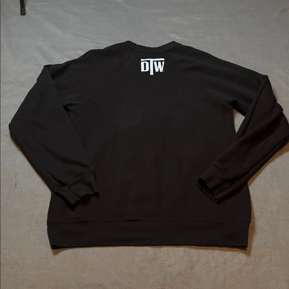 Do The Work Black Crewneck Sweatshirt Motivational Graphic Size M